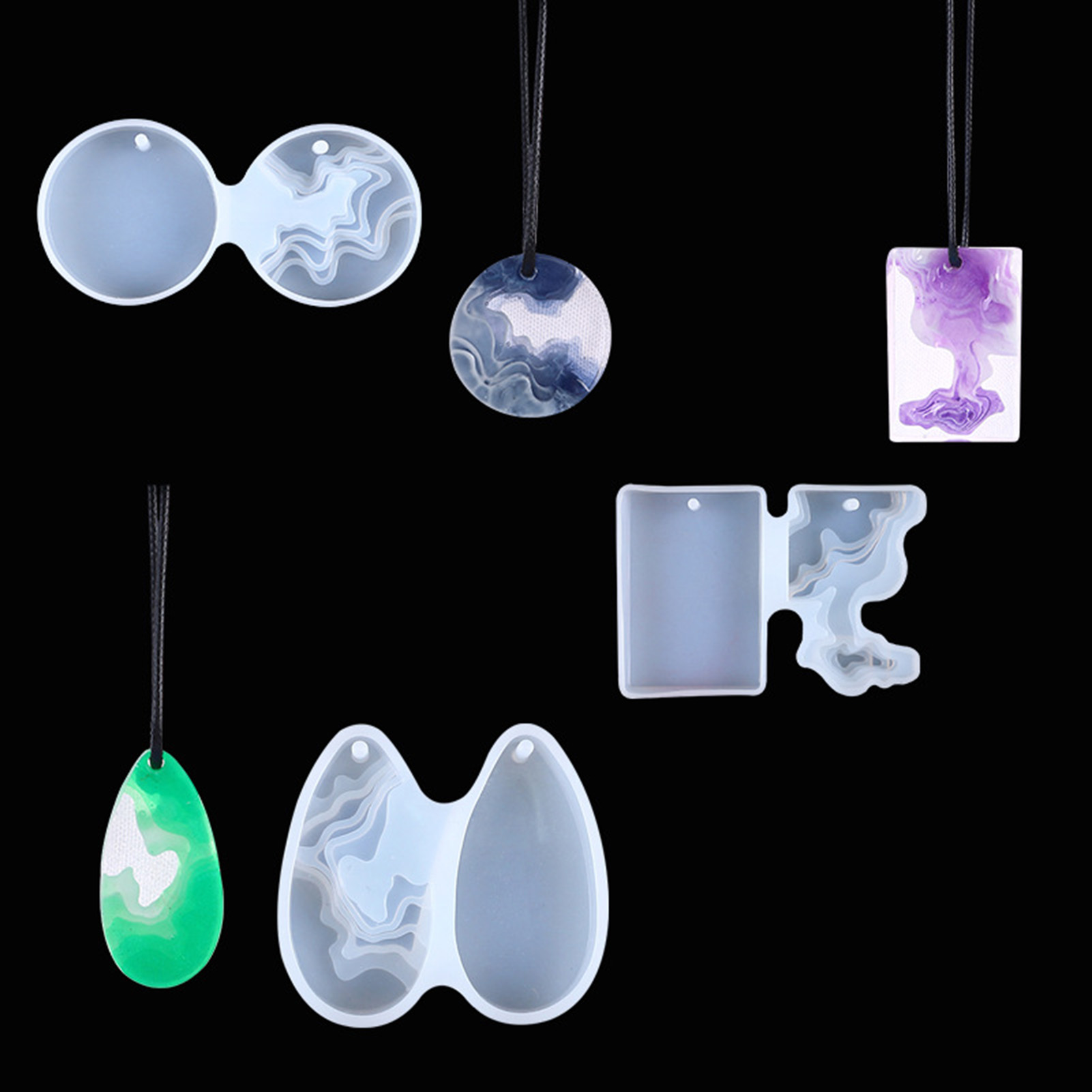 Resin Art Geode - Набор из 3 гибких силиконовых форм