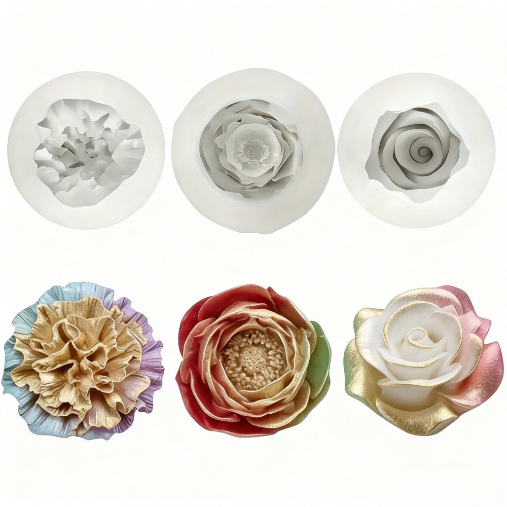Resin Art Rose Petals - Набор из 3 силиконовых форм для
