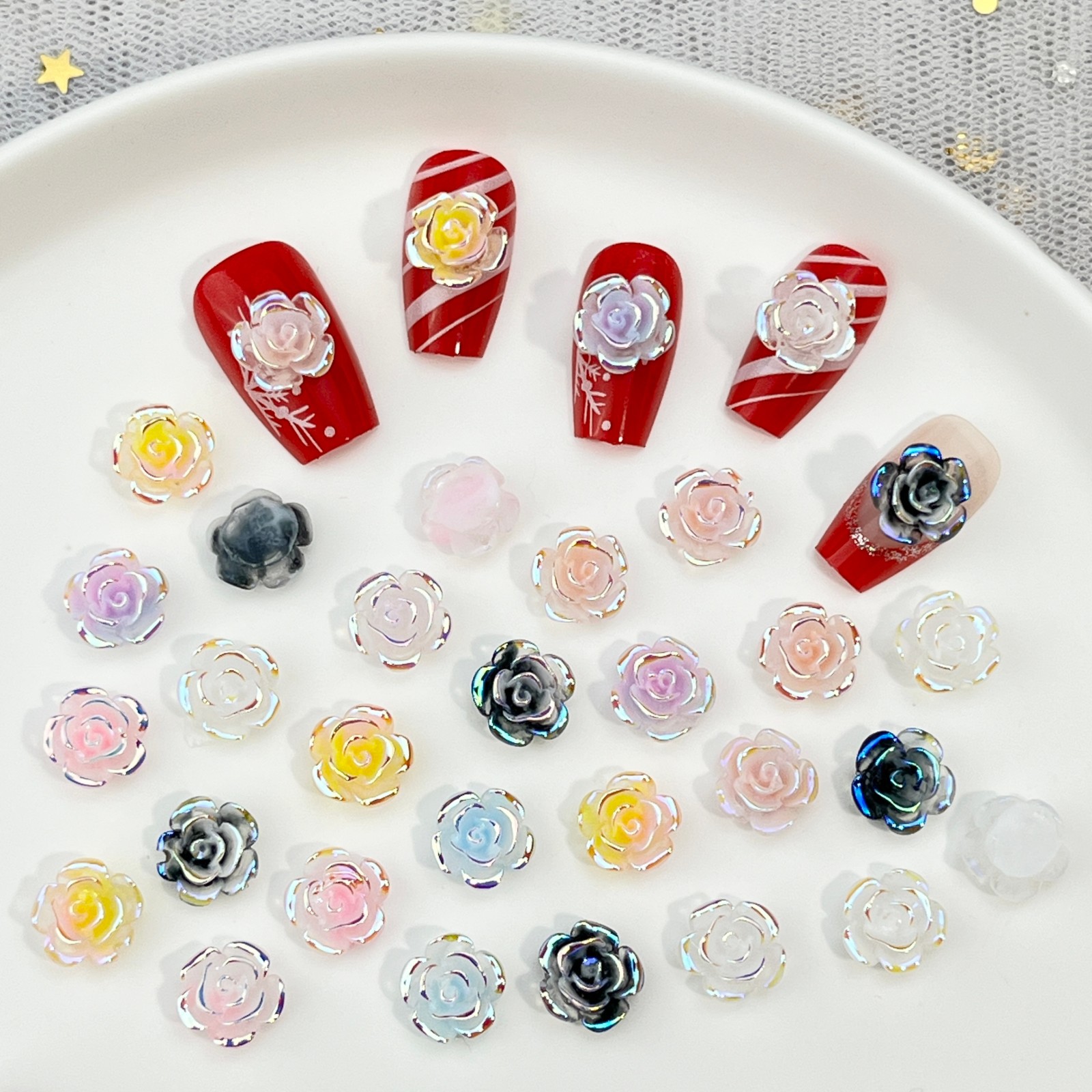 Resin Art Rose Petals - 50 шт. аксессуаров для нейл-арта с