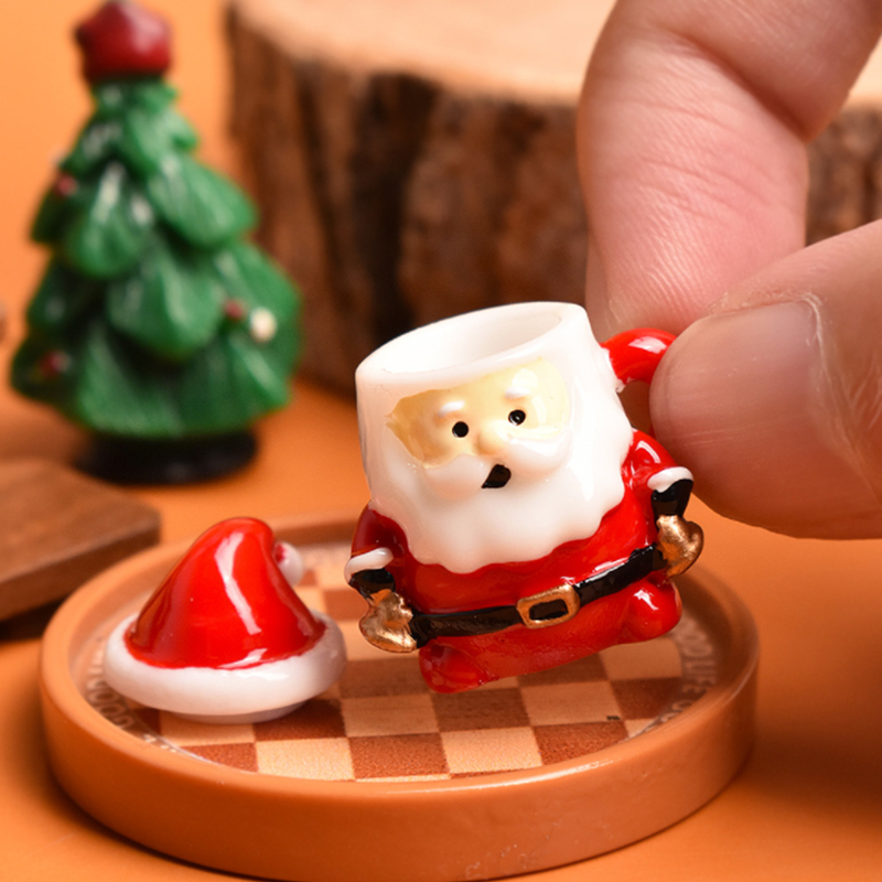 Resin Art Things - Мини-украшение для чашки Санта-Клауса-декор кукольного домика