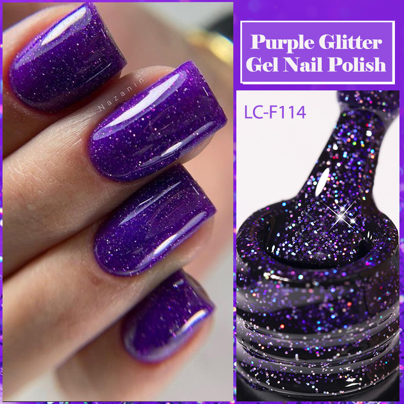 Resin Art Purple - LILYCUTE фиолетовый гель-лак с блестками и