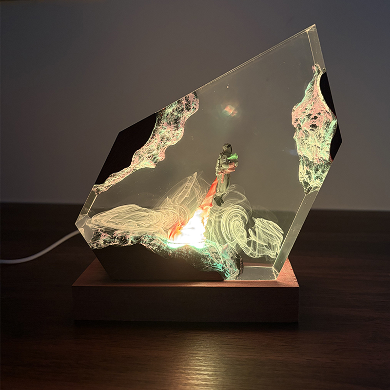 Resin Art Table - Фигурка-ночник в стиле научно-фантастического аниме, из