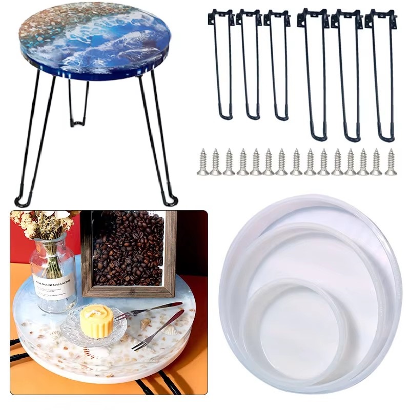 Resin Art Table - Большой круглый поднос, форма для УФ-смолы,