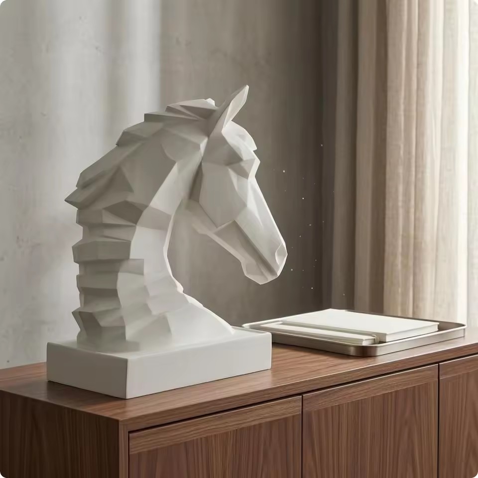 Скульптура головы лошади в фор – обзор и цена Resin Art Cube