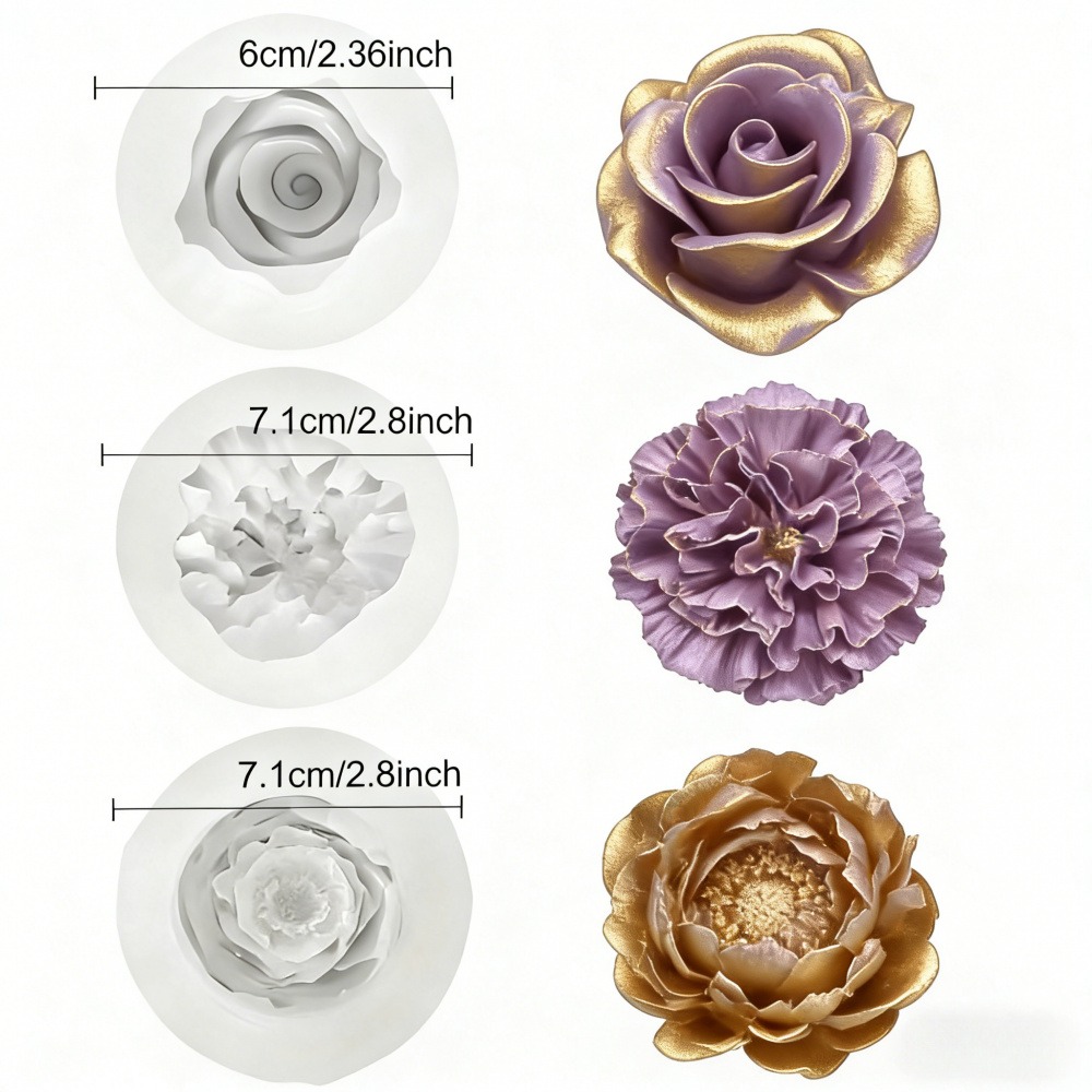 Набор из 3 силиконовых форм дл – обзор и цена Resin Art Rose Petals
