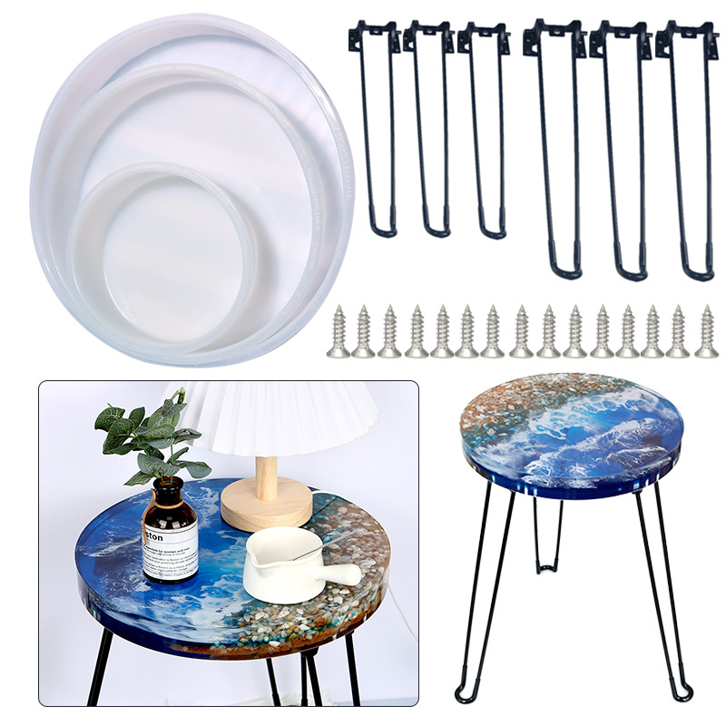 Большой круглый поднос, форма  – обзор и цена Resin Art Table