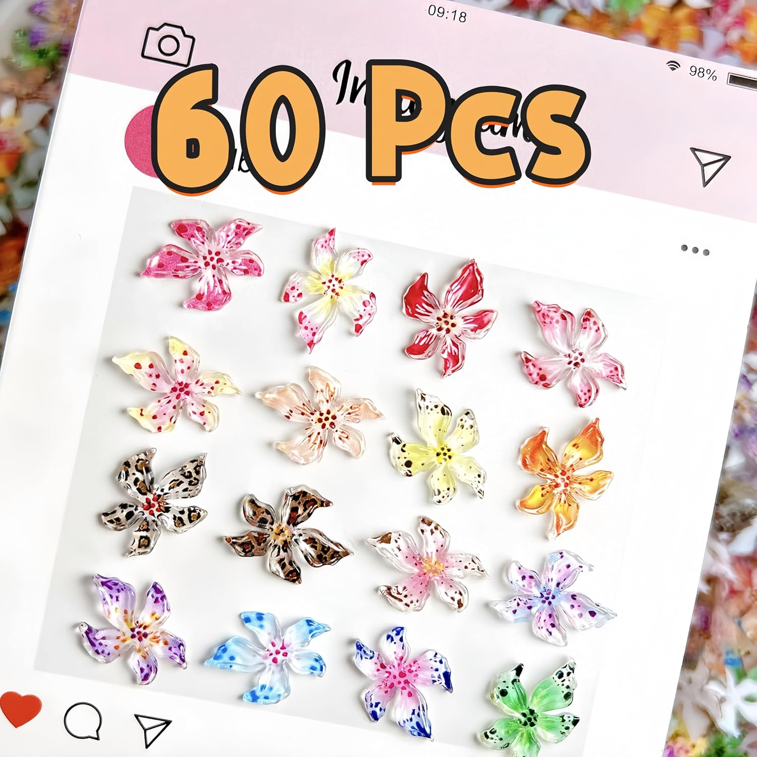 20/40/60/80 шт., ледяной хруст – обзор и цена Resin Art Rose Petals
